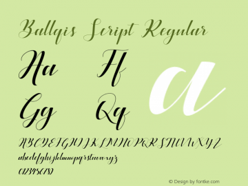 Ballqis Script Regular Version 1.000图片样张