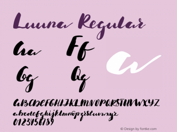 Luuna Regular Version 1.000 Font Sample