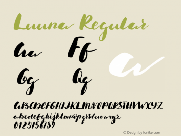 Luuna Regular Version 1.000 Font Sample