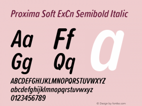 Proxima Soft ExCn Semibold Italic Version 1.001 Font Sample