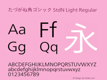 たづがね角ゴシック StdN Light Regular Version 1.00图片样张