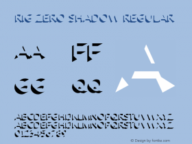 Rig Zero Shadow Regular Version 1.000 Font Sample