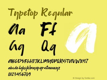 Typetop Regular Version 1.000图片样张