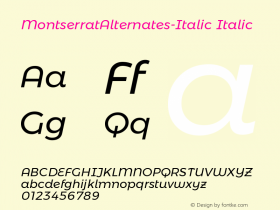 MontserratAlternates-Italic Italic Version 006.000图片样张