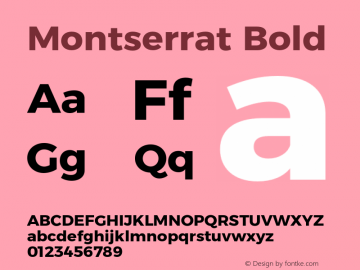 Montserrat Bold Version 6.000;PS 006.000;hotconv 1.0.88;makeotf.lib2.5.64775 Font Sample