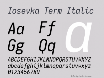 Iosevka Term Italic 1.11.0; ttfautohint (v1.5)图片样张