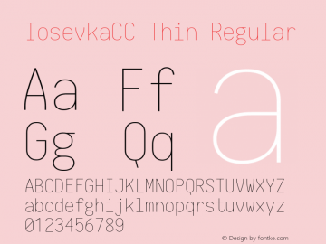 IosevkaCC Thin Regular 1.11.0; ttfautohint (v1.5) Font Sample