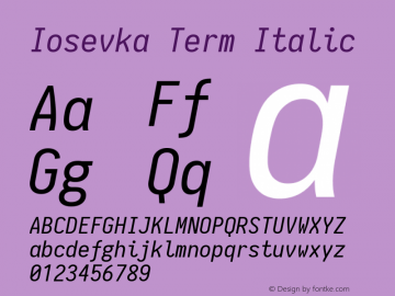Iosevka Term Italic 1.11.0; ttfautohint (v1.5)图片样张