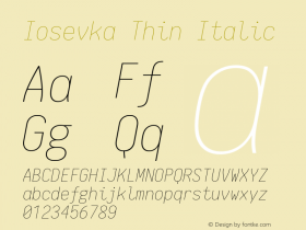 Iosevka Thin Italic 1.11.0; ttfautohint (v1.5)图片样张