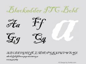 Blackadder ITC Bold Version 001.001 Font Sample