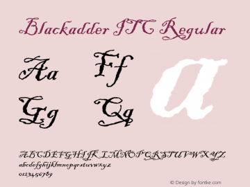 Blackadder ITC Regular 001.001 Font Sample