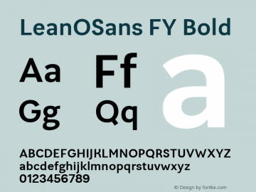 LeanOSans FY Bold Version 1.000 Font Sample