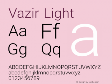 Vazir Light Version 7.0.0 Font Sample