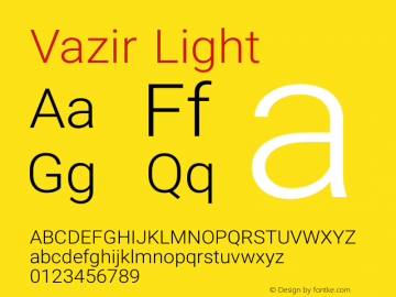 Vazir Light Version 7.0.0图片样张