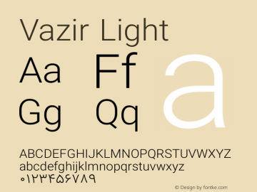 Vazir Light Version 7.0.0 Font Sample