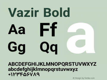 Vazir Bold Version 7.0.0 Font Sample