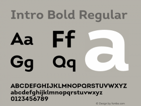 Intro Bold Regular Version 1.000 Font Sample