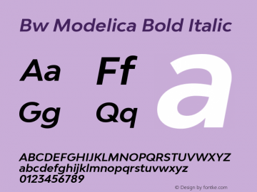 Bw Modelica Bold Italic Version 2.000图片样张