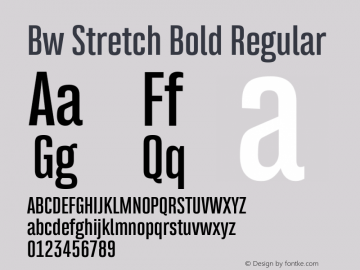 Bw Stretch Bold Regular Version 1.000 Font Sample