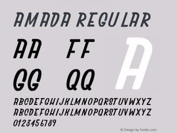 Amada Regular Version 1.000;PS 001.000;hotconv 1.0.70;makeotf.lib2.5.58329 Font Sample