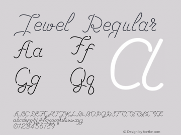 Jewel Regular Version 1.008;Fontself Maker 1.1.0图片样张