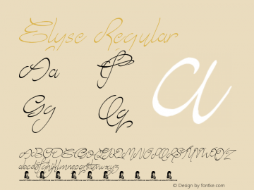 Elyse Regular Version 1.00 January 26, 2017, initial release图片样张