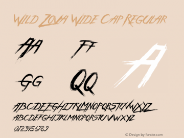 Wild Zova Wide Cap Regular Version 1.000 Font Sample