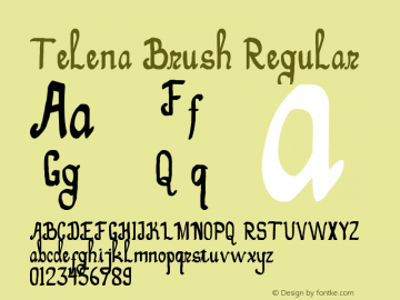 Telena Brush Regular Version 1.00 February 8, 2015, initial release Font Sample
