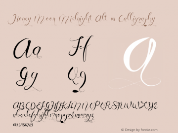 Honey Moon Midnight Alt 03 Calligraphy 1.000 Font Sample