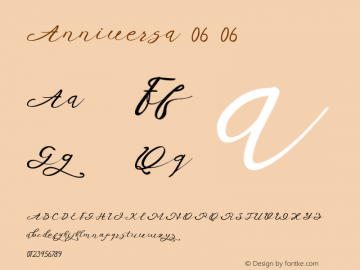 Anniversa 06 06 Version 1.000 Font Sample