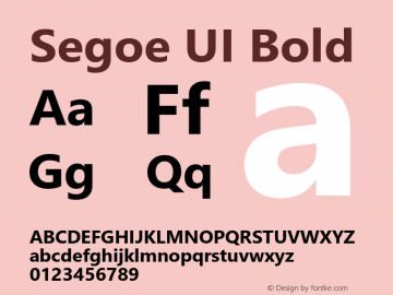 Segoe UI Bold Version 5.53 Font Sample