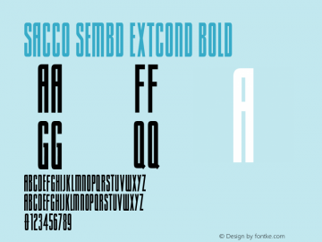 Sacco SemBd ExtCond Bold Version 1.005;PS 001.005;hotconv 1.0.70;makeotf.lib2.5.58329 Font Sample