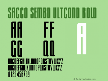 Sacco SemBd UltCond Bold Version 1.005;PS 001.005;hotconv 1.0.70;makeotf.lib2.5.58329图片样张