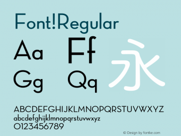 Font Regular Version 1.00 November 14, 2015, initial release Font Sample