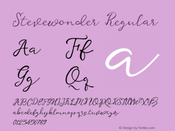 Stevewonder Regular Version 1.000 Font Sample