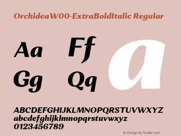 OrchideaW00-ExtraBoldItalic Regular Version 1.00 Font Sample