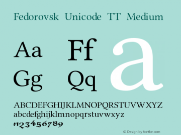 Fedorovsk Unicode TT Medium Version 3.1图片样张