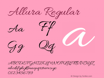Allura Regular Version 1.004; ttfautohint (v1.4.1)图片样张