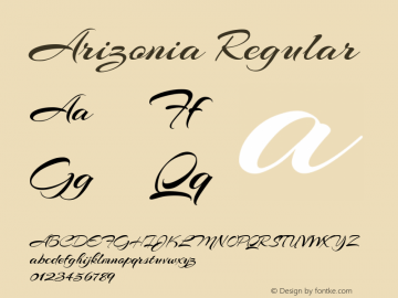 Arizonia Regular Version 1.003; ttfautohint (v1.4.1) Font Sample