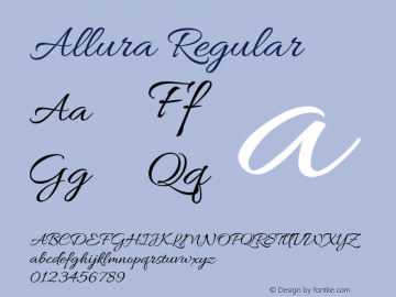 Allura Regular Version 1.004; ttfautohint (v1.4.1)图片样张