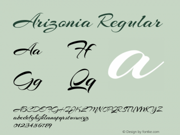 Arizonia Regular Version 1.003; ttfautohint (v1.4.1)图片样张