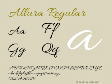 Allura Regular Version 1.004; ttfautohint (v1.4.1) Font Sample