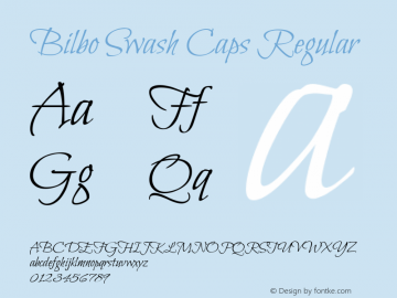 Bilbo Swash Caps Regular Version 1.002; ttfautohint (v1.4.1) Font Sample