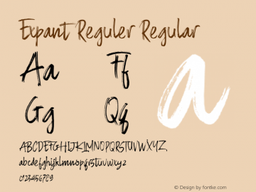 Expant Reguler Regular Version 1.000;PS 001.001;hotconv 1.0.56 Font Sample