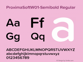 ProximaSoftW01-Semibold Regular Version 1.20 Font Sample