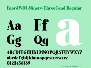 FnordW03-Ninety-ThreeCond Regular Version 1.00 Font Sample