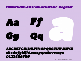OvinkW00-UltraBlackItalic Regular Version 1.00 Font Sample