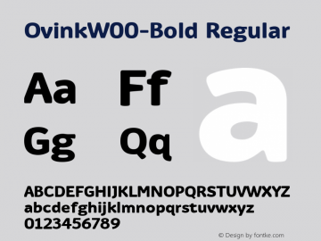 OvinkW00-Bold Regular Version 1.00 Font Sample