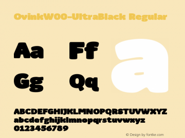 OvinkW00-UltraBlack Regular Version 1.00 Font Sample