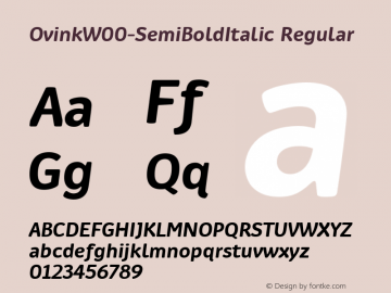 OvinkW00-SemiBoldItalic Regular Version 1.00 Font Sample